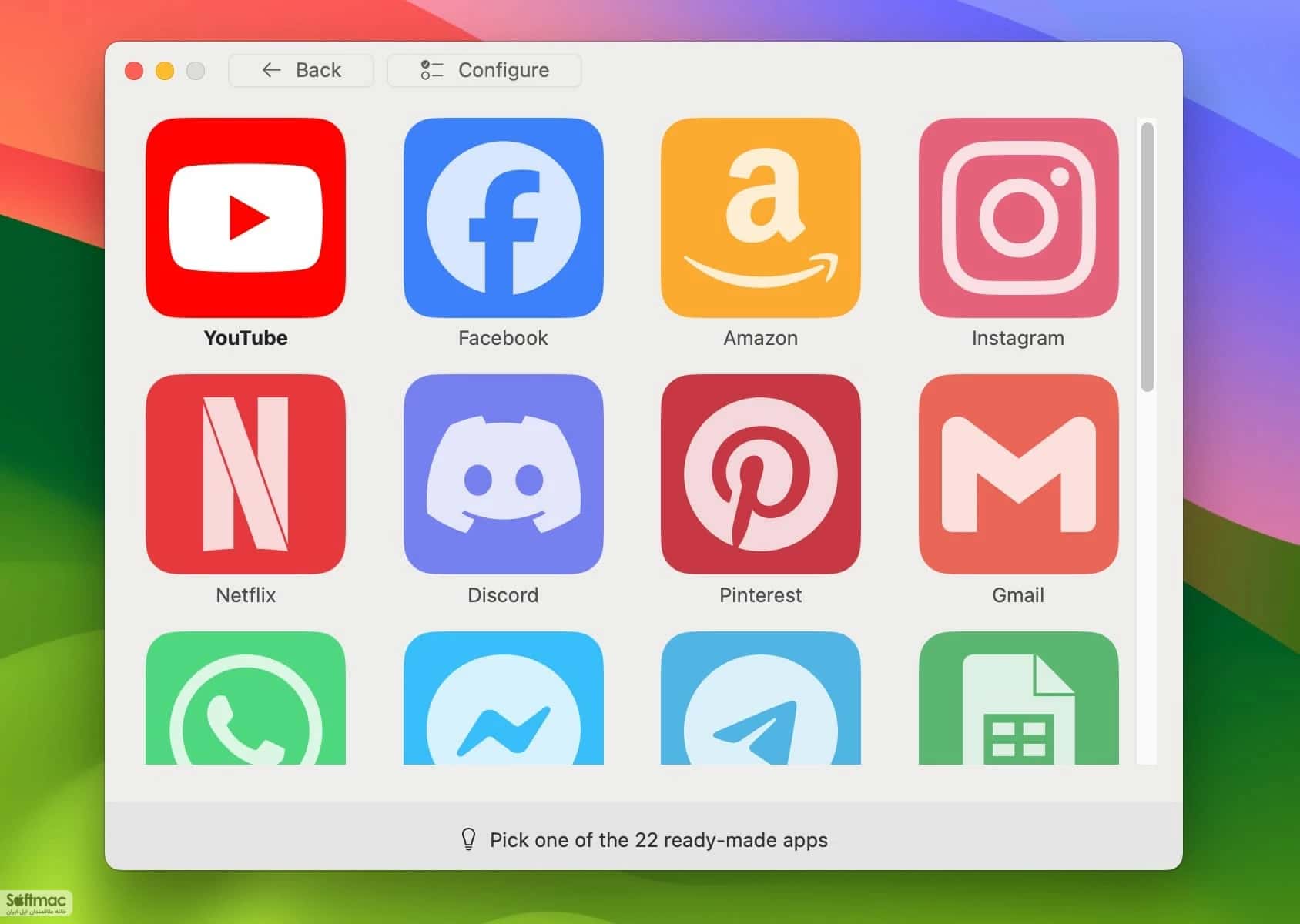 اسکرینشات 2 Web2Mac