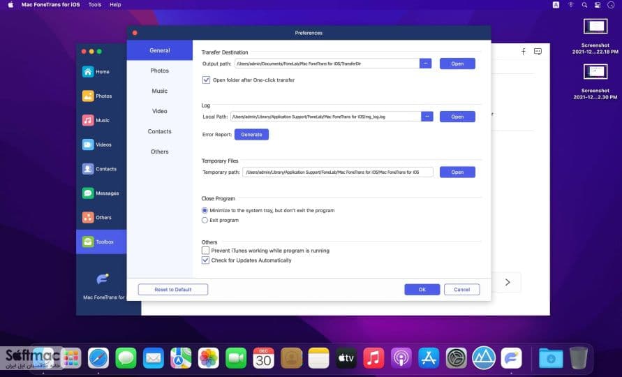 اسکرینشات 1 Aiseesoft Mac FoneTrans