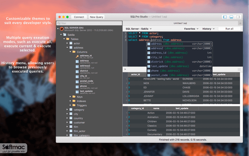 اسکرینشات 2 SQLPro Studio