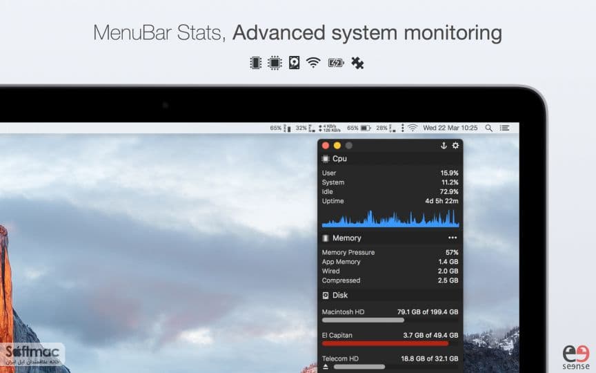 اسکرینشات 1 MenuBar Stats