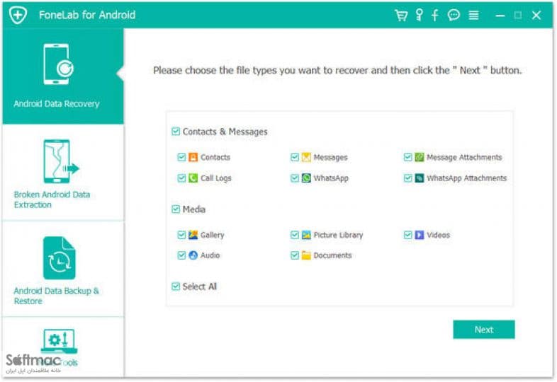اسکرینشات 1 FoneLab Android Data Recovery
