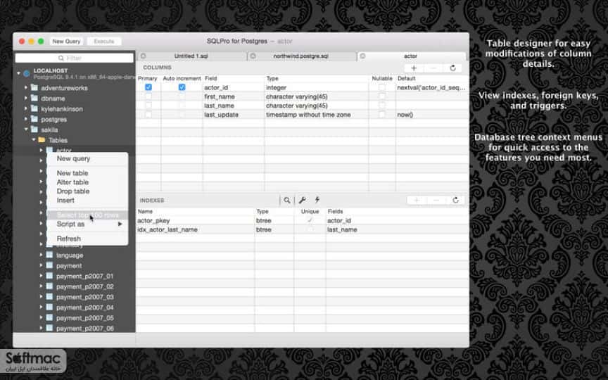 اسکرینشات 2 SQLPro for Postgres