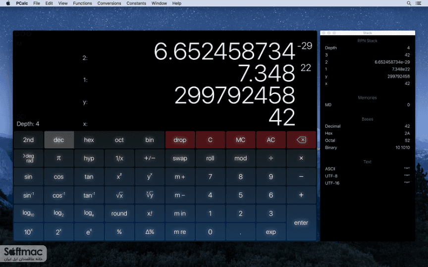 اسکرینشات 2 PCalc