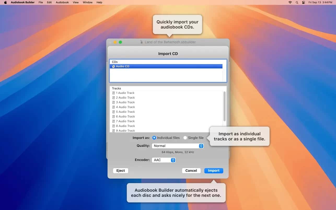 اسکرینشات 4 Audiobook Builder