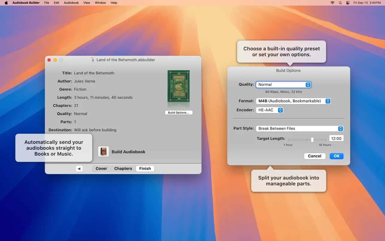 اسکرینشات 3 Audiobook Builder