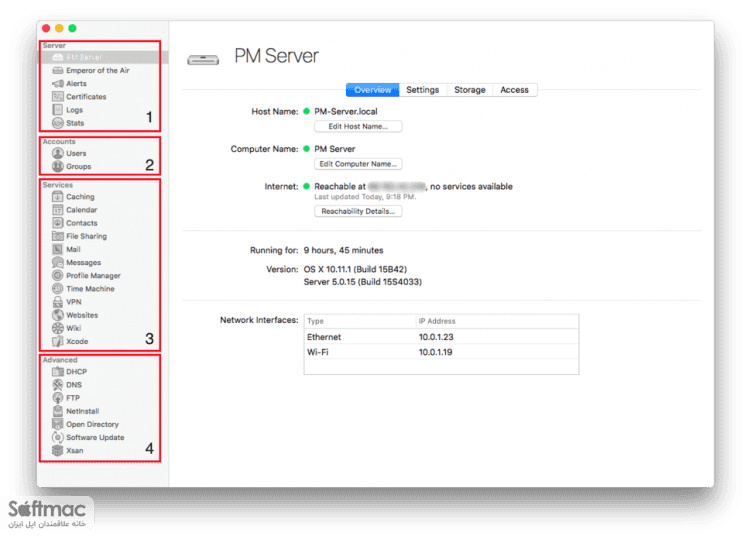 اسکرینشات 3 macOS Server