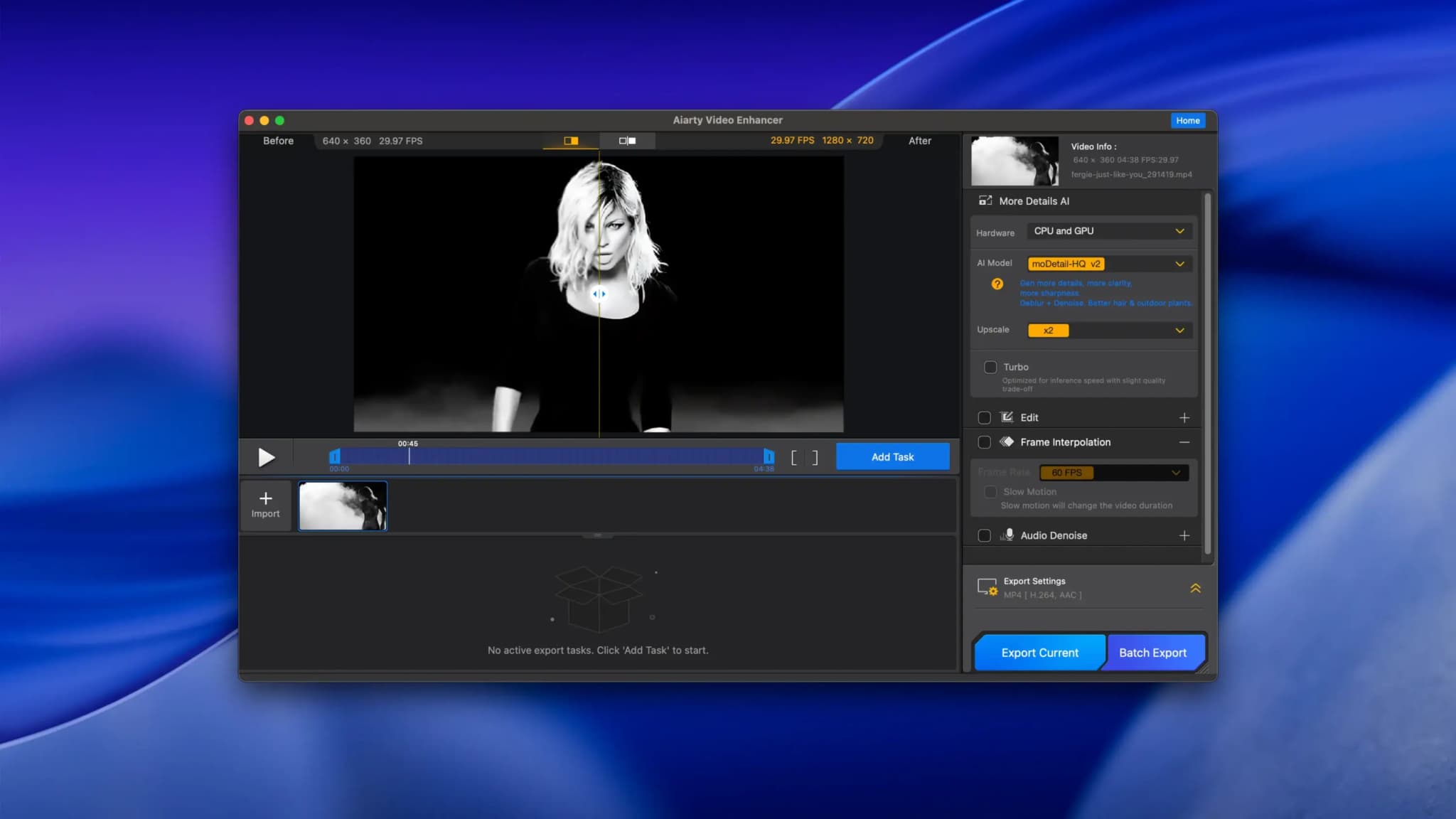 اسکرینشات 1 Aiarty Video Enhancer