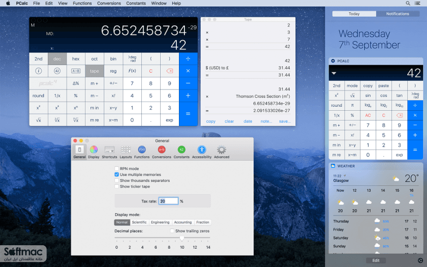 اسکرینشات 3 PCalc