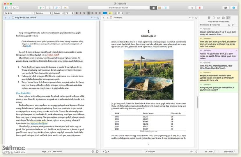 اسکرینشات 1 Scrivener