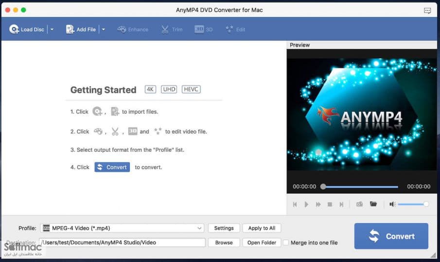 اسکرینشات 1 AnyMP4 DVD Converter