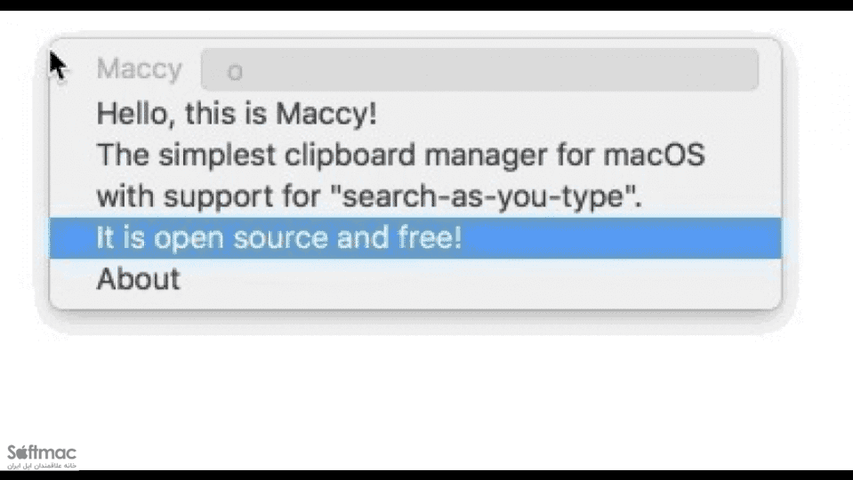 اسکرینشات 3 Maccy