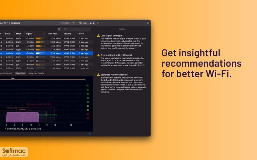 اسکرینشات 1 WiFi Explorer Pro