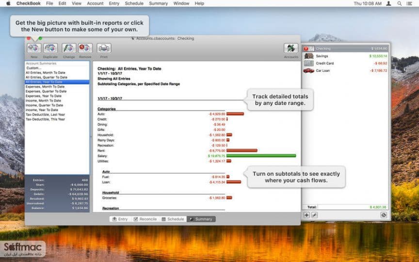اسکرینشات 1 CheckBook Pro