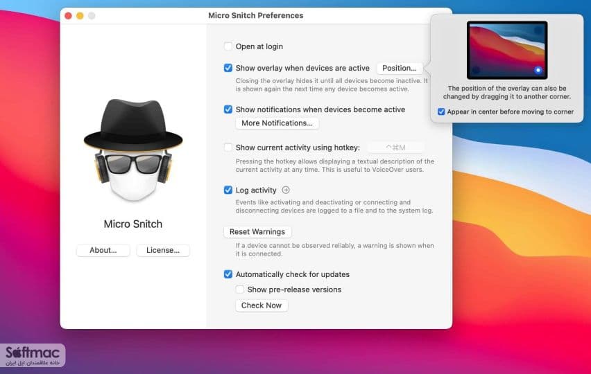 اسکرینشات 1 Micro Snitch