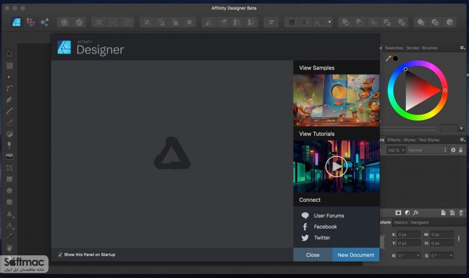 اسکرینشات 1 Affinity Designer