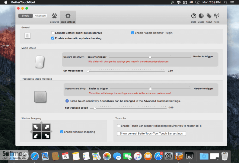 اسکرینشات 1 BetterTouchTool