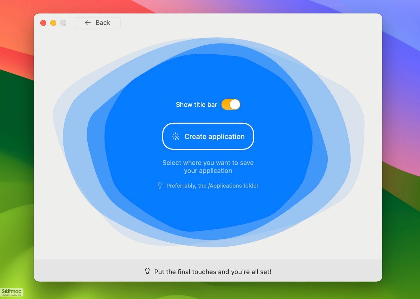 اسکرینشات 1 Web2Mac
