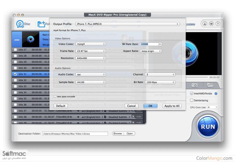 اسکرینشات 3 Mac DVDRipper Pro