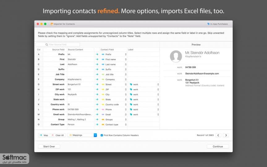 اسکرینشات 1 Importer for Contacts