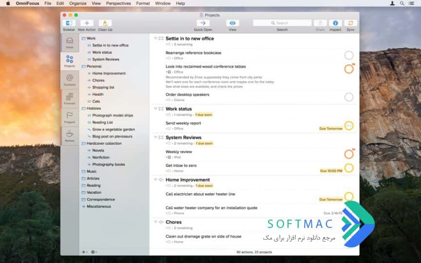 اسکرینشات 2 OmniFocus