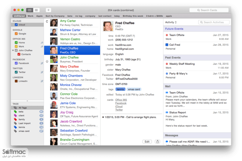 اسکرینشات 1 BusyContacts