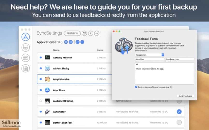 اسکرینشات 2 SyncSettings