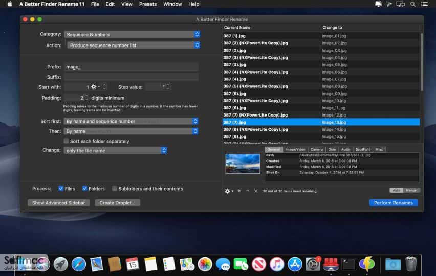 اسکرینشات 3 A Better Finder Rename