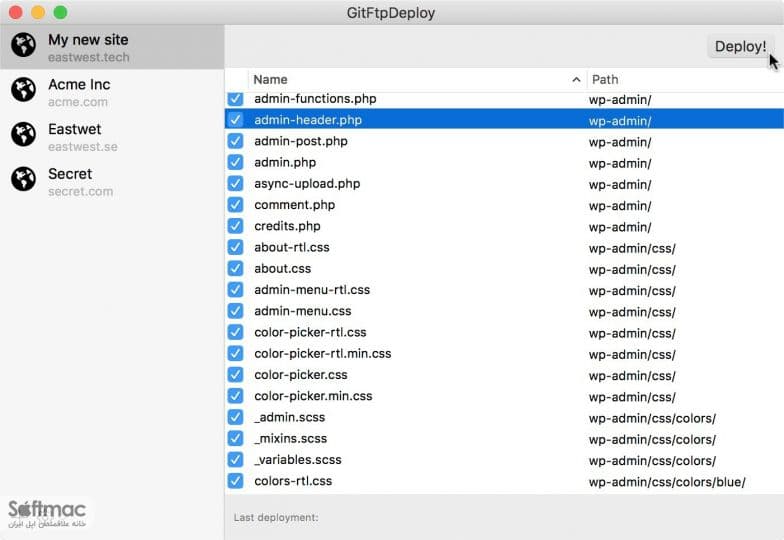 اسکرینشات 1 GitFTP-Deploy