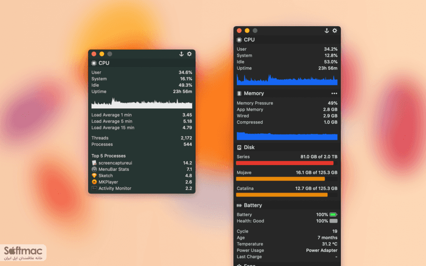 اسکرینشات 3 MenuBar Stats