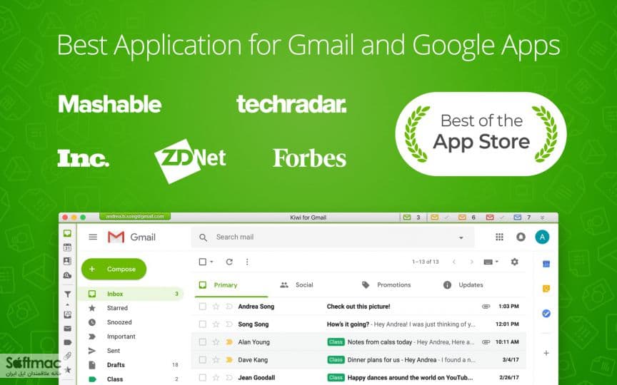 اسکرینشات 1 Kiwi for Gmail