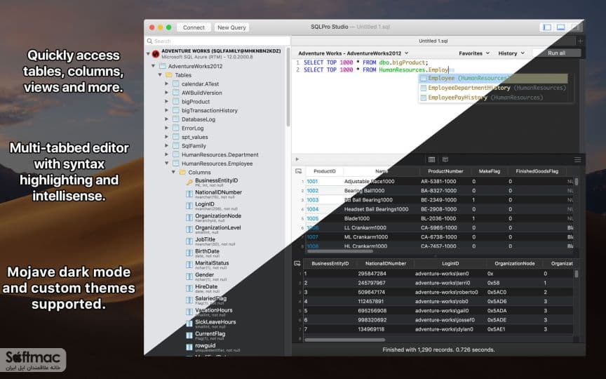اسکرینشات 1 SQLPro Studio