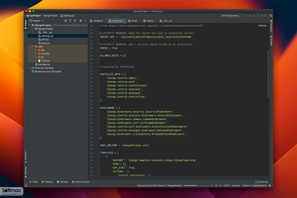 اسکرینشات 2 PyCharm