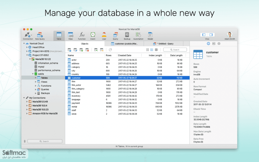 اسکرینشات 1 Navicat for MariaDB