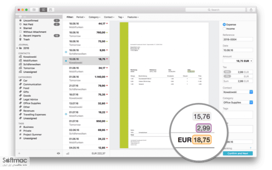 اسکرینشات 2 Receipts