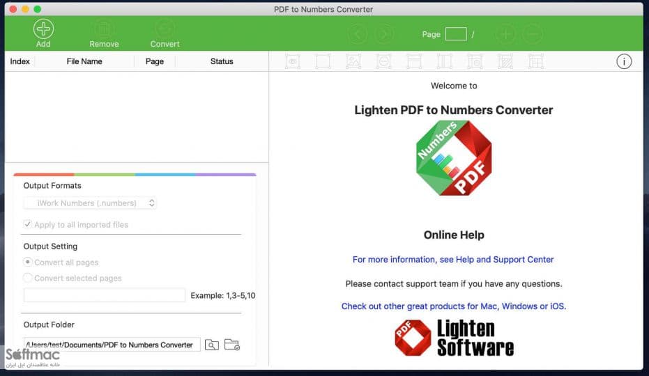 اسکرینشات 1 PDF to Numbers Converter