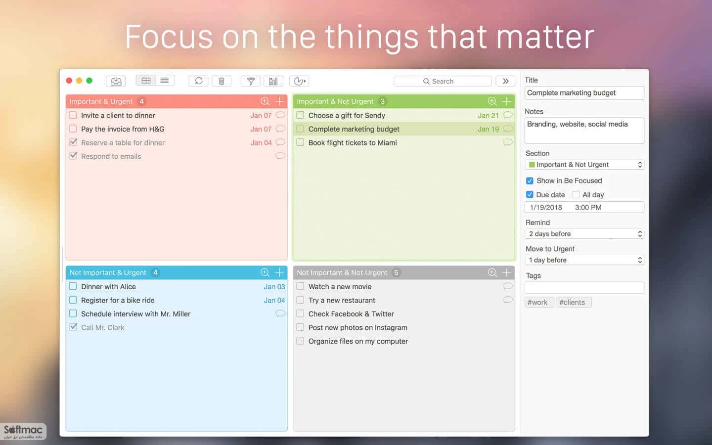 اسکرینشات 3 Focus Matrix
