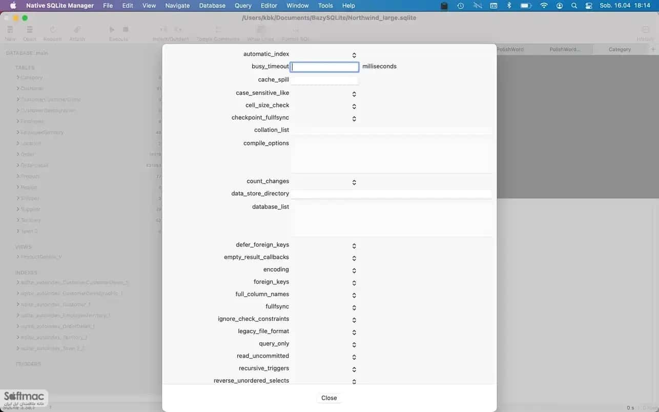 اسکرینشات 3 Native SQLite Manager