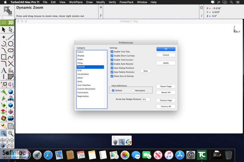 اسکرینشات 1 TurboCAD Mac Pro
