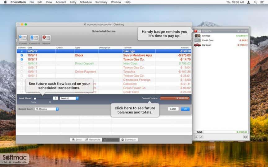 اسکرینشات 2 CheckBook Pro