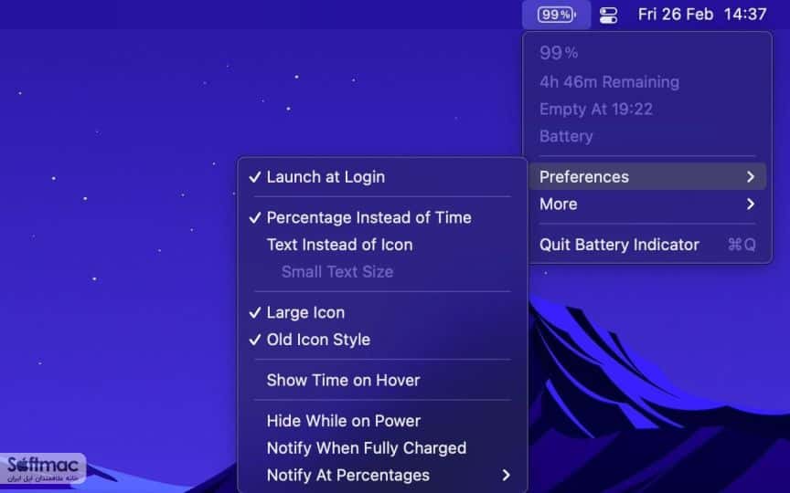 اسکرینشات 2 Battery Indicator
