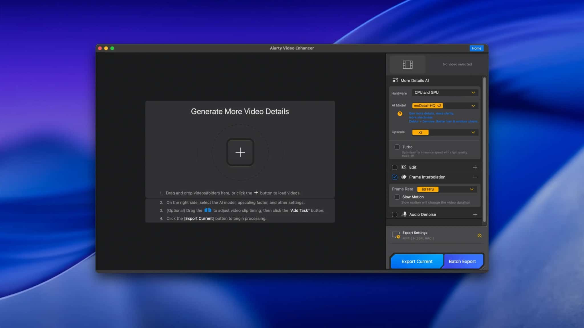 اسکرینشات 3 Aiarty Video Enhancer