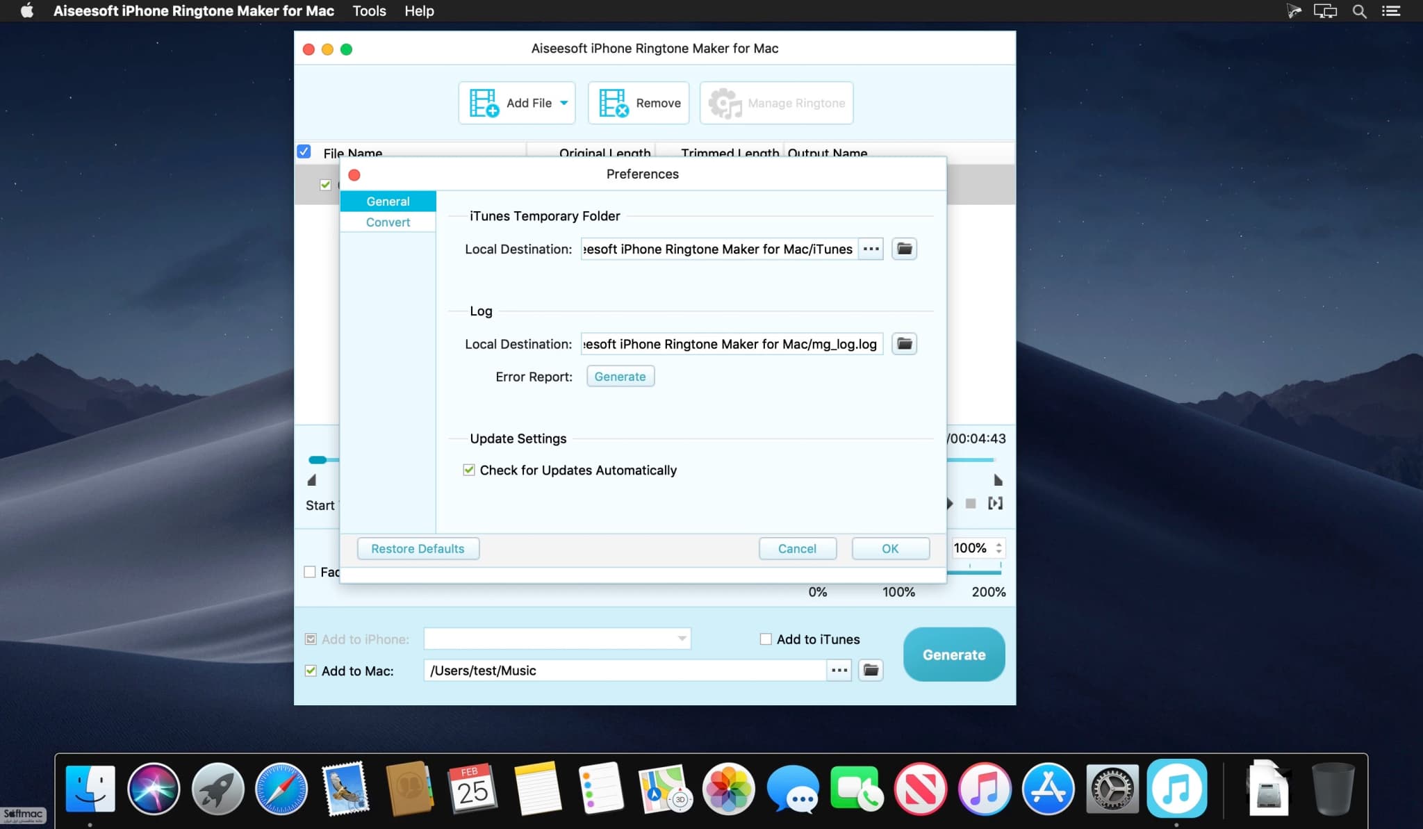 اسکرینشات 1 Aiseesoft iPhone Ringtone Maker