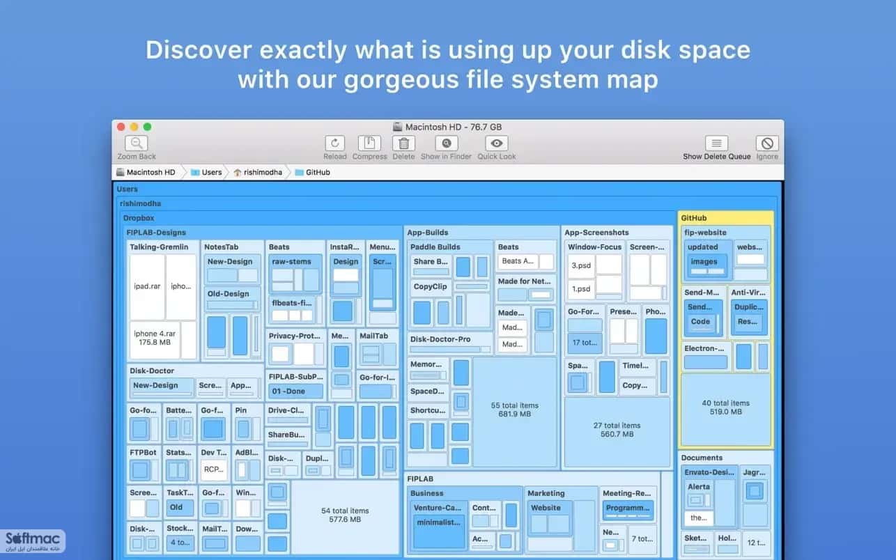 اسکرینشات 4 Disk Map: Visualize Disk Usage