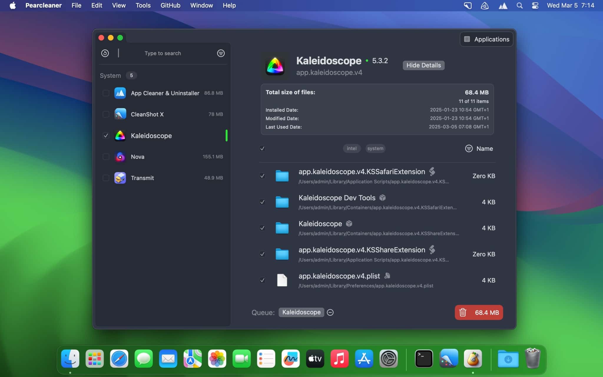 اسکرینشات 3 Pearcleaner