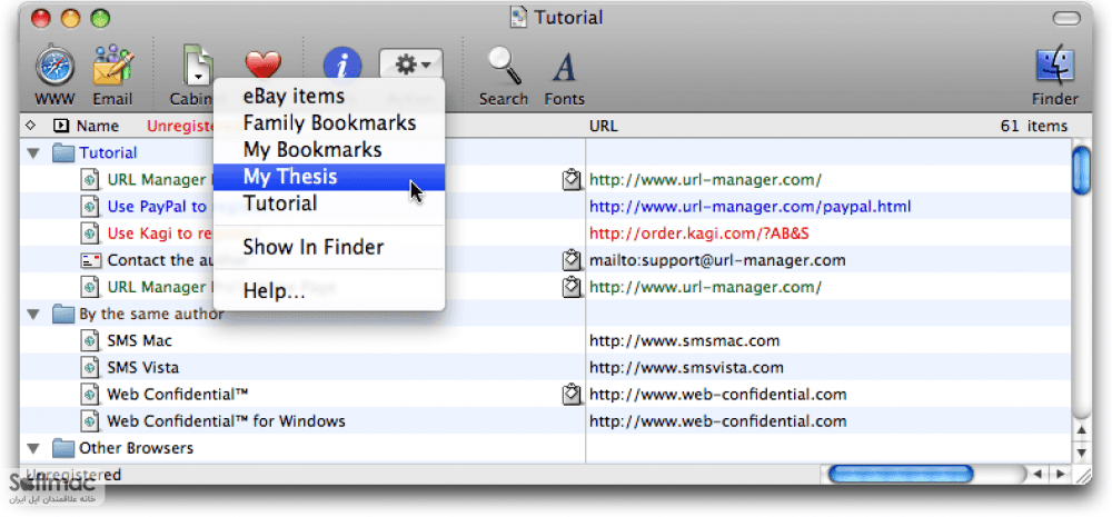 اسکرینشات 2 URL Manager Pro