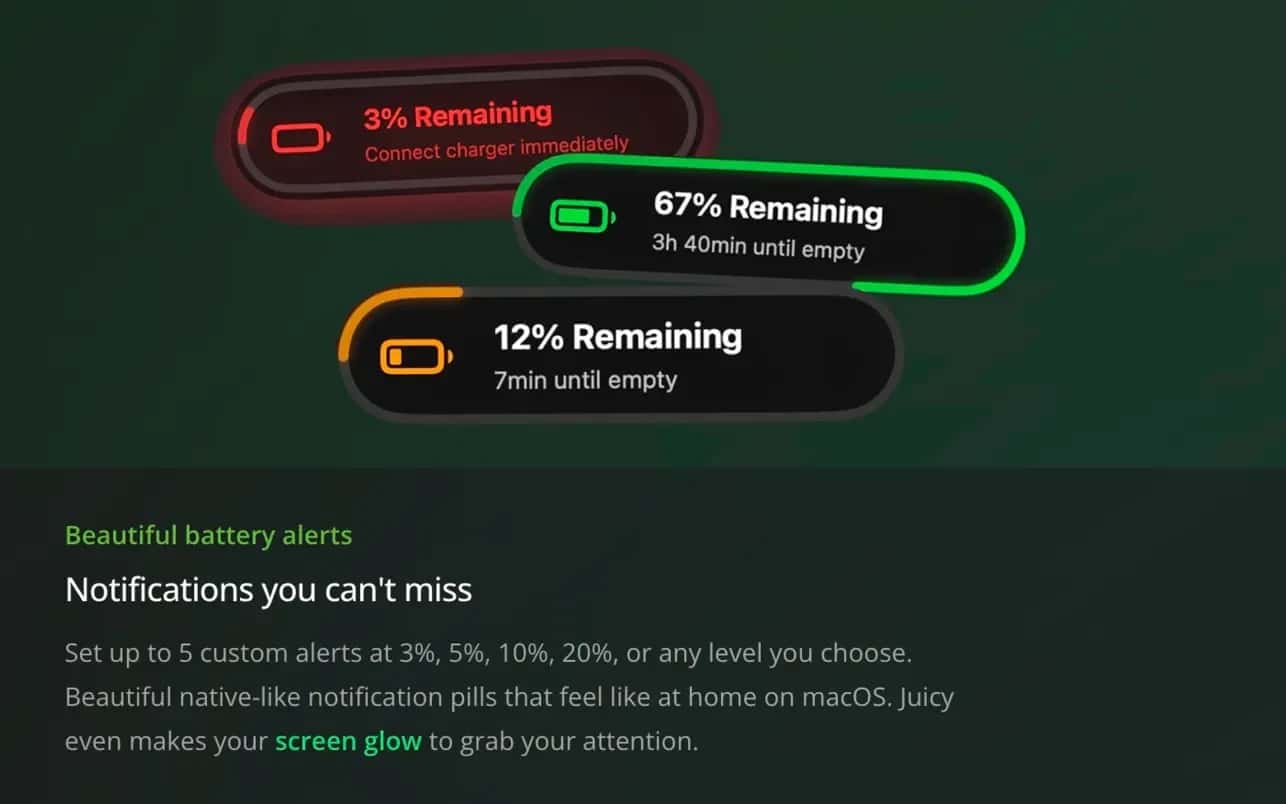 اسکرینشات 7 Juicy: Battery Alerts & Health