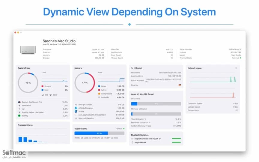 اسکرینشات 1 System Dashboard Pro