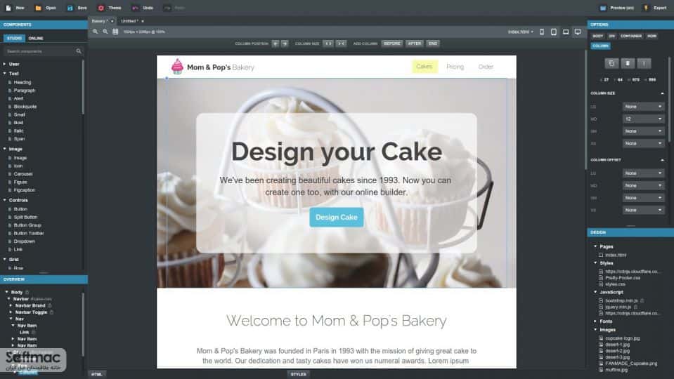 اسکرینشات 3 Bootstrap Studio