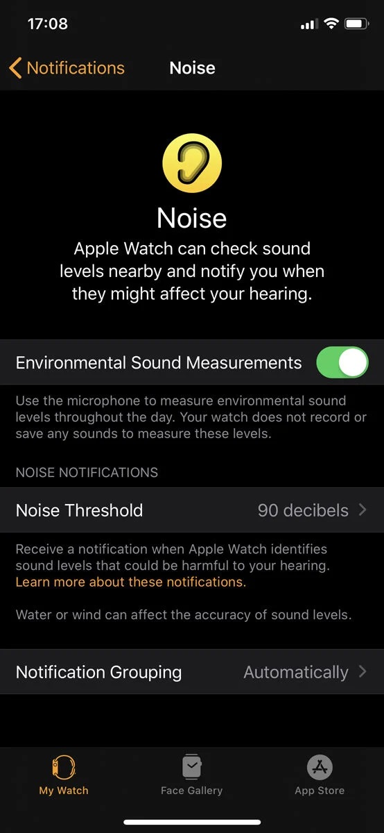 روش استفاده از برنامه Noise در اپل واچ