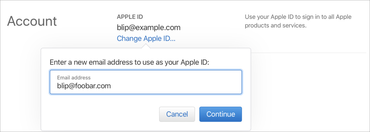 تغییر آدرس ایمیل در اپل آیدی